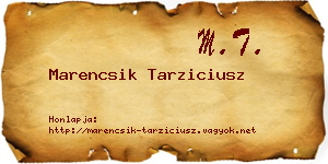 Marencsik Tarziciusz névjegykártya
